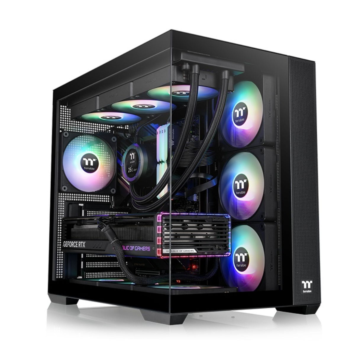 Gabinete TT View 380 Mid-Tower TG x2 Fan ARGB x4 Black Gabinete TT View 380 Mid-Tower TG x2 Fan ARGB x4 Black