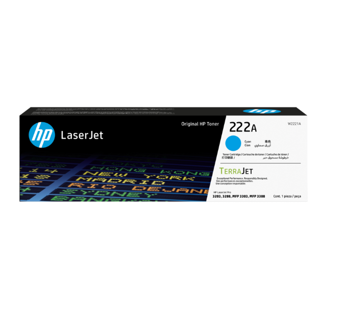 W2221A HP 222A Cyan LJ Toner Cartridge W2221A HP 222A Cyan LJ Toner Cartridge