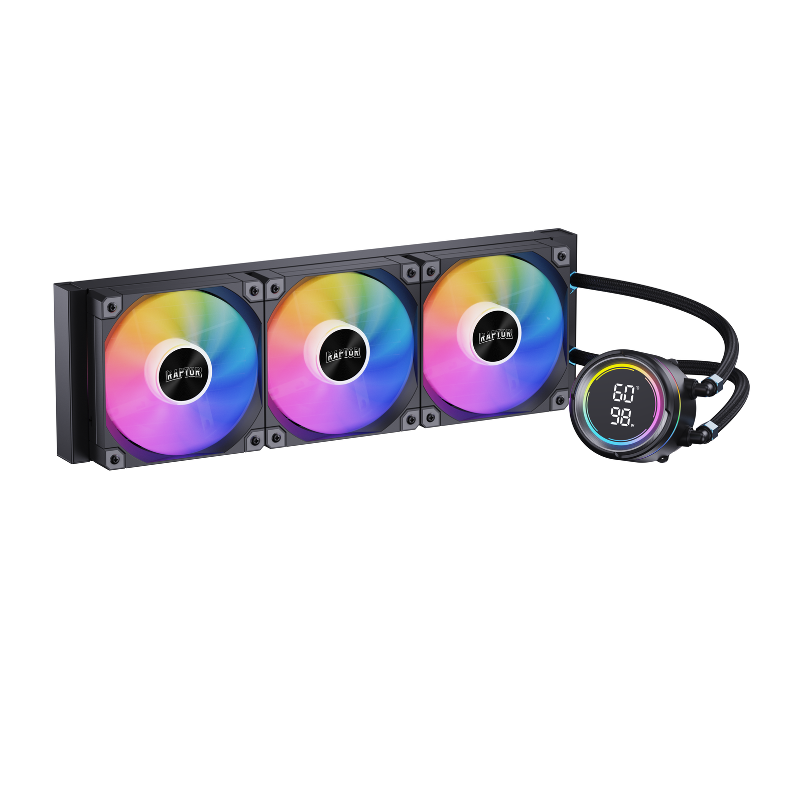 Water Cooling Raptor Aqua Pro 360 Display 3x CPU Cooler 360mm Negro Water Cooling Raptor Aqua Pro 360 Display 3x CPU Cooler 360mm Negro
