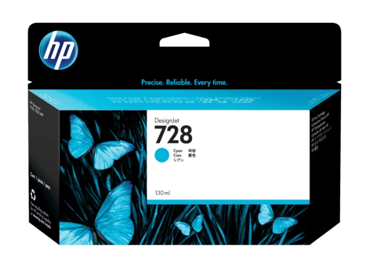F9J67A HP 728 130-ml Cyan Ink Cartridge F9J67A HP 728 130-ml Cyan Ink Cartridge