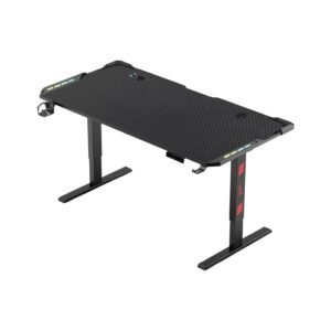 Escritorio Gamer Raptor Glow Station RGB c/elevacion h/80kg c/portavasos + porta auricular