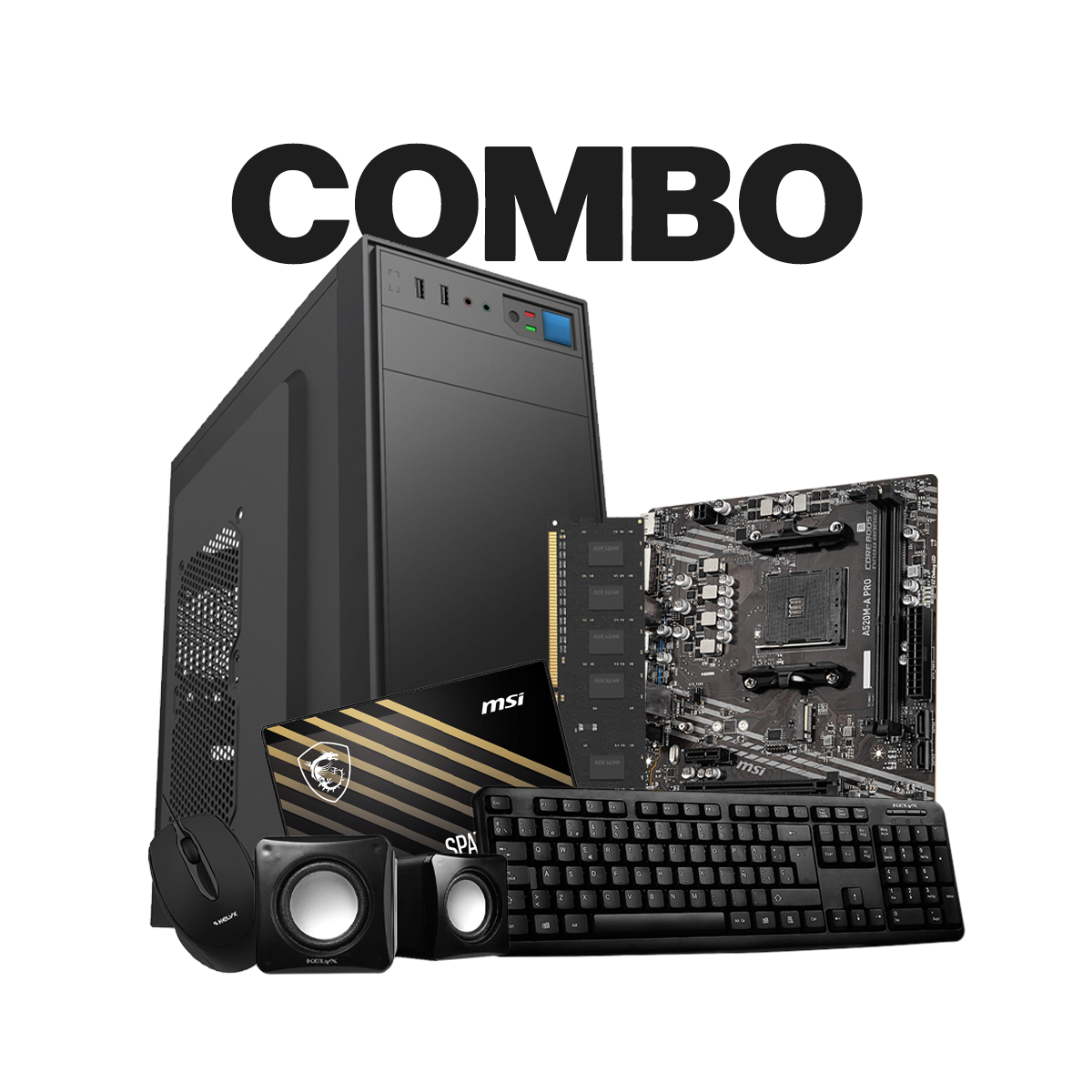 Pc Kelyx Kit 728-20 / MB MSI A520 / Mem Hiksemi 8G 3200 Hiker / SSD MSI 480G Pc Kelyx Kit 728-20 / MB MSI A520 / Mem Hiksemi 8G 3200 Hiker / SSD MSI 480G