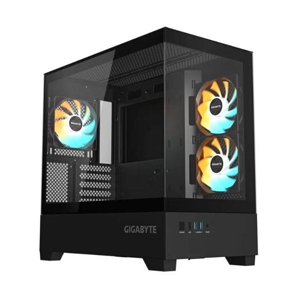 Gabinete Gigabyte C201 Panoramic TG x2 Mid-Tower Fan ARGB x3 Black Gabinete Gigabyte C201 Panoramic TG x2 Mid-Tower Fan ARGB x3 Black