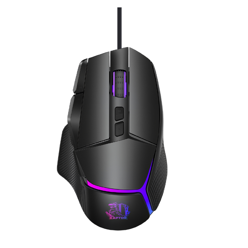 Mouse Gamer Raptor Storm Grip 9 botones 8000dpi retroiluminado Black Mouse Gamer Raptor Storm Grip 9 botones 8000dpi retroiluminado Black