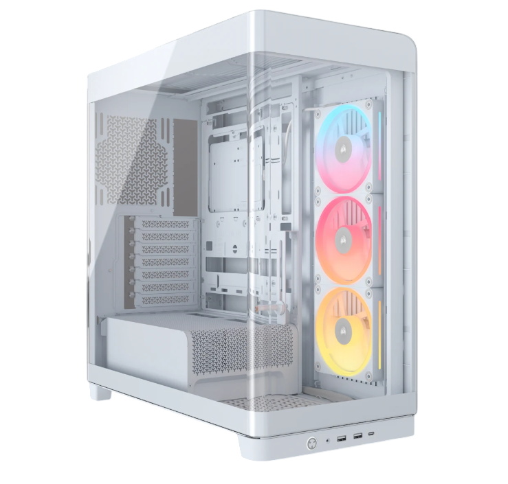 Gabinete Corsair FRAME 4500X LX-R RGB Mid-Tower TG White Gabinete Corsair FRAME 4500X LX-R RGB Mid-Tower TG White