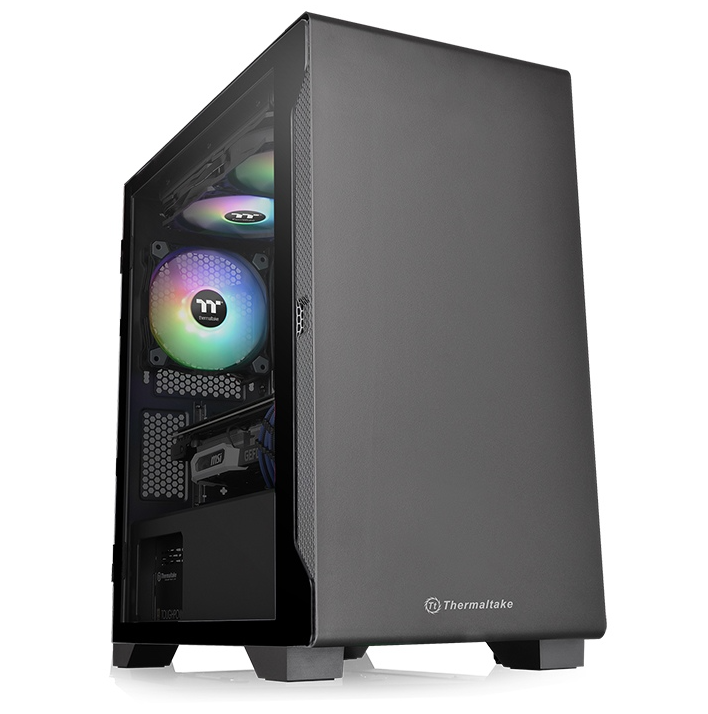 Gabinete TT S100 Mid-Tower TG Fan x1 Black Gabinete TT S100 Mid-Tower TG Fan x1 Black