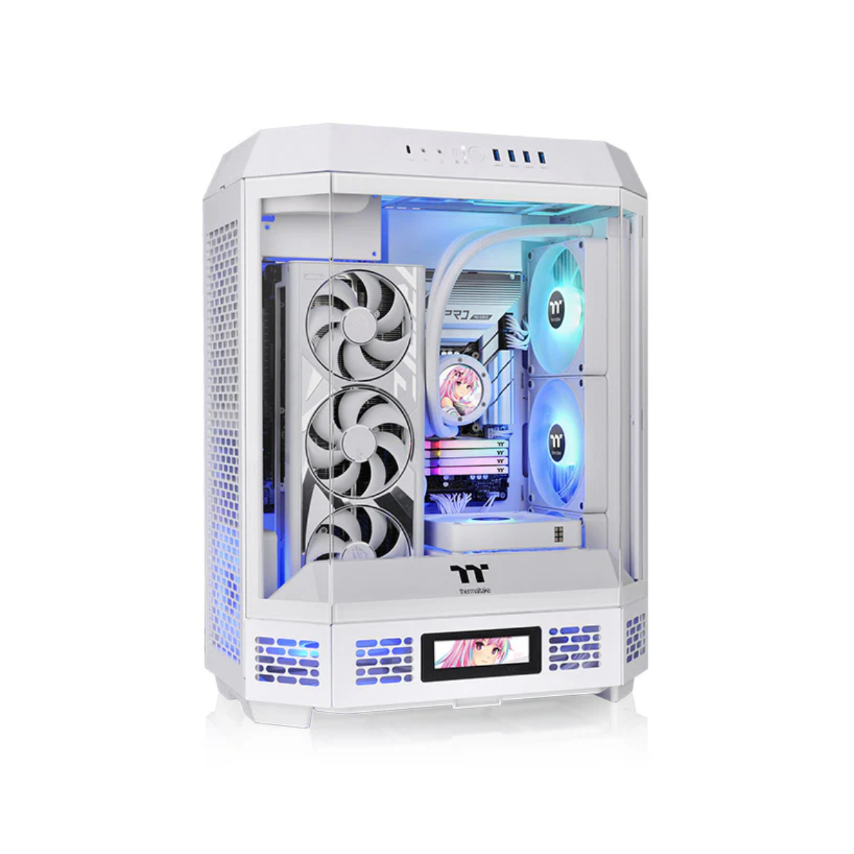 Gabinete TT The Tower 600 Mid-Tower TG x3 Fan x2 Snow White Gabinete TT The Tower 600 Mid-Tower TG x3 Fan x2 Snow White