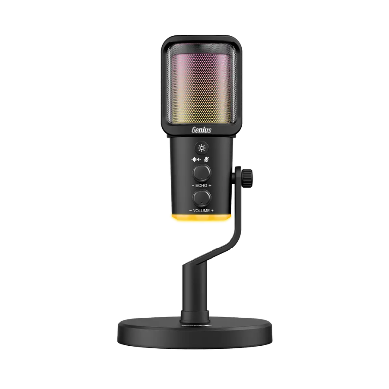 Microfono Genius MIC-S400U Black Luz Led USB-A / USB-C p/Streaming Microfono Genius MIC-S400U Black Luz Led USB-A / USB-C p/Streaming