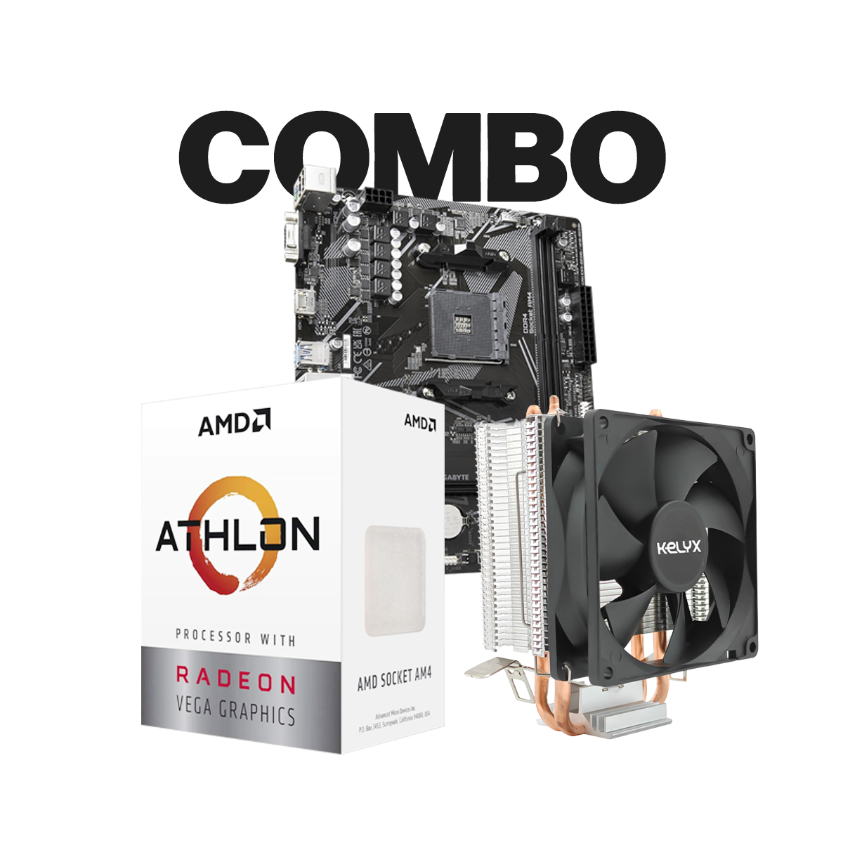 Pc Kelyx MB GIGA A520M K V2 / Proces AMD Athlon 3000G Tray / CPU Cooler Kelyx Pc Kelyx MB GIGA A520M K V2 / Proces AMD Athlon 3000G Tray / CPU Cooler Kelyx