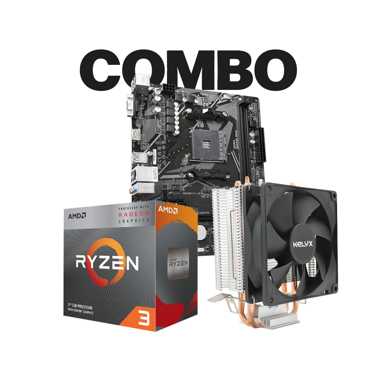 Pc Kelyx MB GIGA A520M K V2 / Proces AMD Ryzen 3-3200G Tray / CPU Cooler Kelyx Pc Kelyx MB GIGA A520M K V2 / Proces AMD Ryzen 3-3200G Tray / CPU Cooler Kelyx